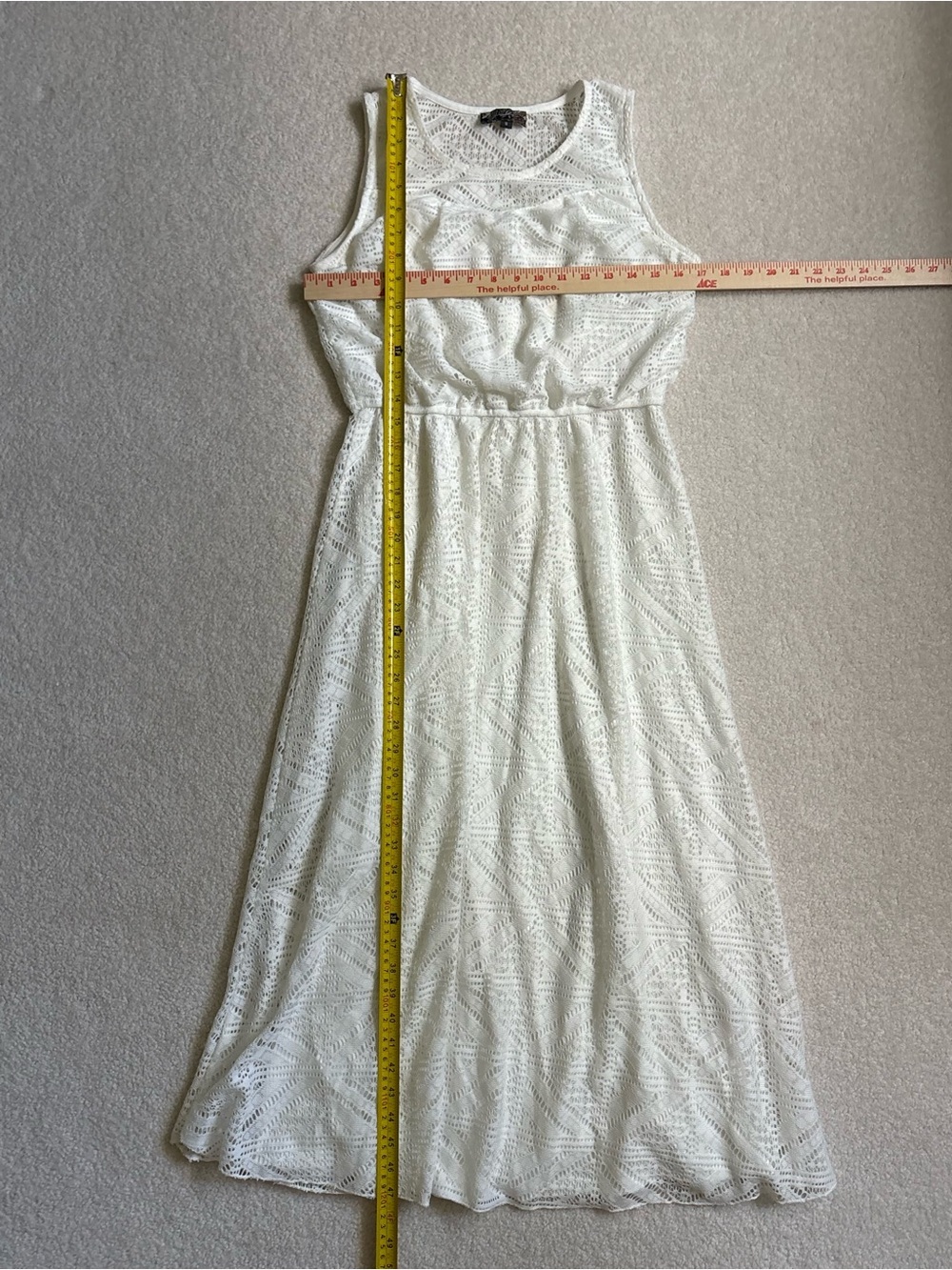 LIKE NEW J GEE WHITE SLEEVELESS LACE DRESS SIZE S - Picture 12 of 12